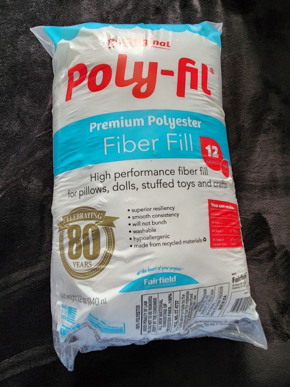 Premium Polyester Fiber Fill - White